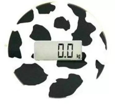 Single step scale Animal circle White (Cow) BGO-14-WH