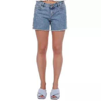 Синие белые женские джинсовые шорты