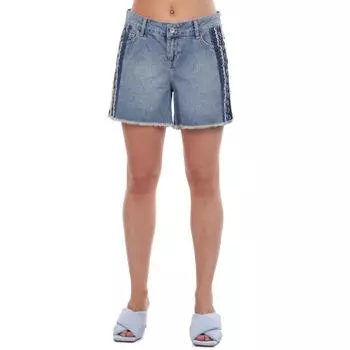 Синие белые женские джинсовые шорты