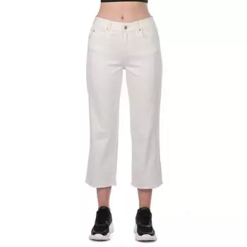 Синие белые женские широкие белые джинсы