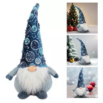 Синие блестящие рождественские фигурки, праздничное украшение для дома, Санта-Клаус, снеговики, олени, украшение для дома, аксессуар
