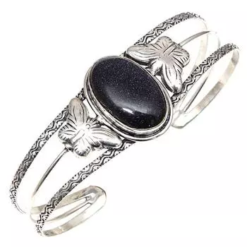 Синие драгоценные камни Sunsitara, браслеты-манжеты ручной работы, 7 дюймов, регулируемые