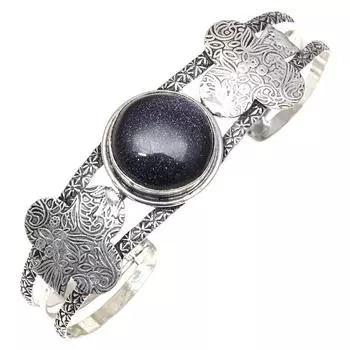 Синие драгоценные камни Sunsitara, браслеты-манжеты ручной работы, 7 дюймов, регулируемые