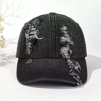 Синие джинсовые шляпы, регулируемые солнцезащитные кепки, винтажная бейсболка с отверстиями, уличная одежда светло-синий