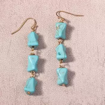 Синие контрастные квадратные керамические серьги-подвески в винтажном стиле, цветные глазурованные бусины ручной работы, идеально подходят для отпуска и вечеринок синий