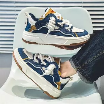 Синие ковбойские кроссовки для женщин и мужчин 2024 года, толстые спортивные уличные кроссовки в стиле хип-хоп, увеличивающие рост, Sapatos Masculinos 39 синий