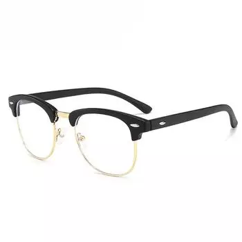 Синие очки Meter Nail, модная оправа, металлические очки с плоским зеркалом для мужчин и женщин, которые могут быть оснащены очками для близорукости.