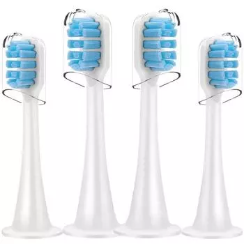 Синие сменные насадки для зубных щеток для Xiaomi MiJia T300 и T500 Sonic, электрическая зубная щетка поставляется с колпачками на головку зубной щетки 4Pcs Brush Heads