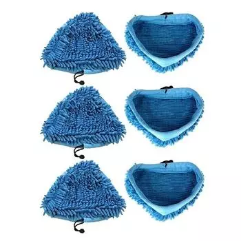 Синие сменные подушечки для швабры, треугольные подушечки для паровой швабры, синяя синель, совместимые для H2O X5 H20, сменные моющиеся синий