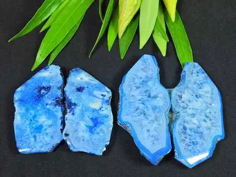 Синие солнечные друзы пара серег 2 шт кабошон драгоценный камень лот 45-57 мм RQ-2700