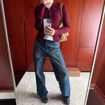 Синие выбеленные ретро-узкие джинсы для женщин S светло-синий