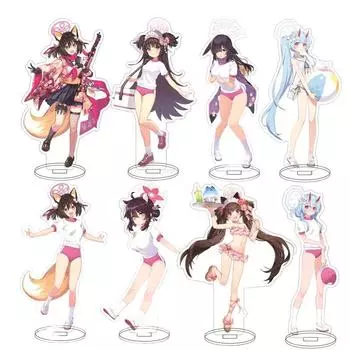 Синий архив, акриловая подставка школы Хяккияко, персонажи Касуга Цубаки, Вараку Чисэ Куда Изуна, настольный дисплей, стоящий орнамент 1