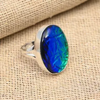 Синий австралийский тройной опал, драгоценный камень, стерлинговое серебро 925 пробы, ювелирные изделия ручной работы, красивое кольцо 4 синий