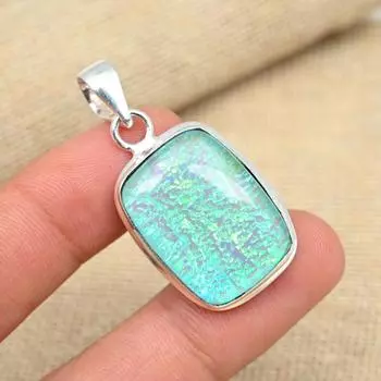 Синий австралийский тройной опал, драгоценный камень, твердое серебро 925 пробы, подвеска ручной работы, ювелирные изделия 1.57 Inches синий