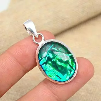 Синий австралийский тройной опаловый драгоценный камень стерлингового серебра 925 пробы замечательный кулон ручной работы 1.57 Inches синий