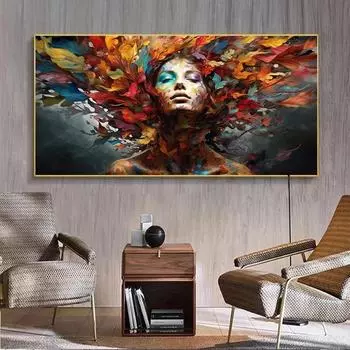 Синий Белый Цветок Бохо Большой Размер Длинный Плакат Настенное Искусство Холст Современная Картина Печать Картина Гостиная Домашний Интерьер Декор 30x60cm no frame