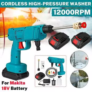 Синий беспроводной мойщик высокого давления для автомобиля Распылители воды Пистолеты для уборки сада и дома Портативный очиститель высокого давления для мойки автомобилей 1*Battery