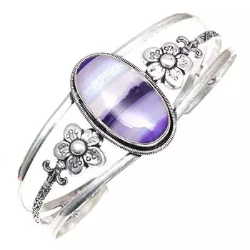 Синий Ботсванский агат драгоценный камень серебряные ювелирные изделия браслеты-манжеты 7 регулируемые