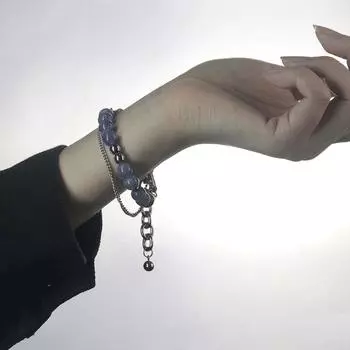 Синий браслет High Sense, женский трендовый нишевый дизайн, толстая цепочка, шитье, ювелирные изделия для рук