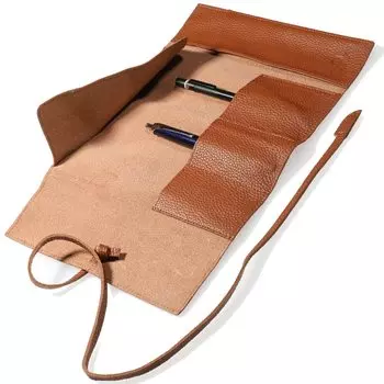 СИНИЙ ЧЕХОЛ ДЛЯ ПЕНКИ ИЗ НАТУРАЛЬНОЙ КОЖИ, ВМЕСТИТЕЛЬНЫЙ КОЖАНЫЙ КАРАНДАШ, ПОДСТАВКА ДЛЯ ПЕРЬЕВОЙ РУКИ, ПОАРОДНАЯ КОРОБКА RP1 ДЛЯ МУЖЧИН И ЖЕНЩИН, НАБОР/РУЛОН -РУЛОН- (Ретро