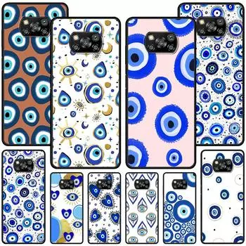 Синий чехол Evil Eye для Xiaomi Poco X3 NFC M3 X4 Pocophone F1 M4 Pro F4 F3 GT черный чехол TPU Redmi Note 11 9S 10 8 9 чехол для телефона Pocophone F1