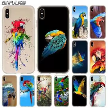 Синий чехол Ringneck Parrot Art Baseus прозрачный мягкий силиконовый чехол для iPhone 13 11 12 Pro X XS Max XR 6 6S 7 8 Plus SE Mini Cover iPhone 13