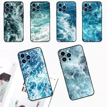 Синий чехол Sea Ocean Waves для iPhone 15 14 13 12 11 Pro Max Mini Cover X XR XS SE 8 7 14 15 Plus Аксессуары iPhone 8