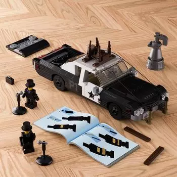 Синий цвет Brother Car Building Bricks Kit Ideas Модель автомобиля Подарки для киноманов (521 шт.) paper instruction