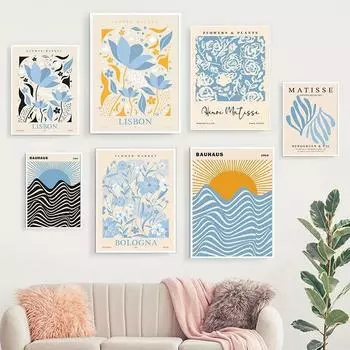 Синий цветочный рынок, Анри Матисс, постеры, принты, абстрактная настенная художественная галерея, холст, картина, скандинавская картина для декора гостиной 21cm30cm NoFrame