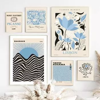 Синий цветочный рынок, Анри Матисс, постеры, принты, абстрактная настенная художественная галерея, холст, картина, скандинавская картина для декора гостиной 21x30cm No Framed