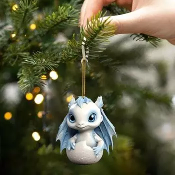 Синий динозавр, подвесное украшение, однотонный акрил, милый мультяшный летающий дракон, автомобильное зеркало заднего вида, кулон, украшение, праздничный подарок B