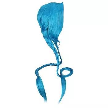 Синий длинный парик для косплея в стиле аниме, синий парик с двойными косичками для женщин, фанатов игр, парик для костюмированной вечеринки One Size