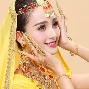 Синий драгоценный камень полые ювелирные изделия подарок золотой браслет на палец браслет для танца живота кольца для ногтей кольца на костяшки пальцев красный