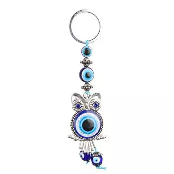 Синий дурной глаз сова брелок для ключей домашний декор турецкий стеклянный амулет подвеска-подвеска благословение подарок