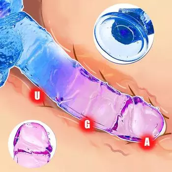 Синий фиолетовый градиентный дилдо прозрачный силиконовый имитационный дилдо сильные присоски для игры двумя руками эластичный мягкий дилдо женские секс-игрушки