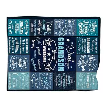 Синий флисовый плед с испанским мотивом для уютных ночей, мягкий и удобный фланелевый плед