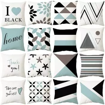 Синий геометрический чехол для подушки, наволочка для дивана, современный стиль, домашний декор, наволочки для автомобильных сидений, наволочка с буквенным принтом 40x40cm