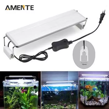 Синий и белый светодиодный светильник для аквариума, светильник для аквариума с выдвижными кронштейнами, аксессуары для морского декора растений 18CM