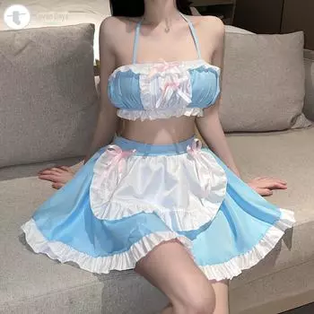 Синий комплект нижнего белья Lolita Maid - сексуальная раздельная пижама 2272 Blue