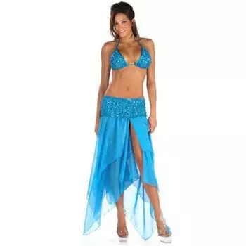 Синий костюм с пайетками, женский костюм на Хэллоуин, сценический костюм one size fits all