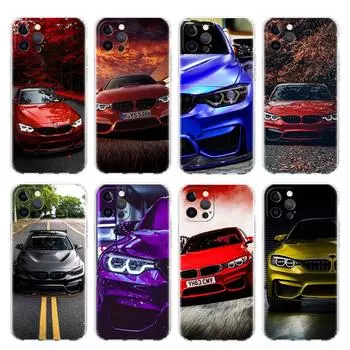 Синий красный автомобильный прозрачный чехол для Apple iPhone 13 11 14 12 Pro 7 8 Plus XR X XS Max 6 6S 13Pro силиконовый чехол для телефона iPhone 6 6S