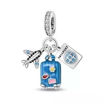 Синий кулон для багажа, подвеска, подходит для оригинального браслета, ожерелья, сделанного своими руками