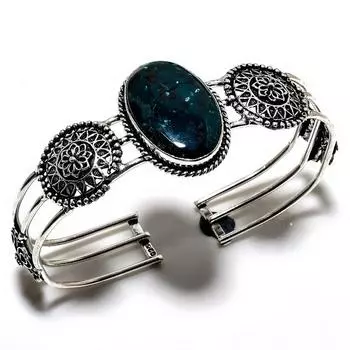 Синий лабрадорит драгоценный камень 925 посеребренный ювелирный браслет ручной работы браслет-манжета