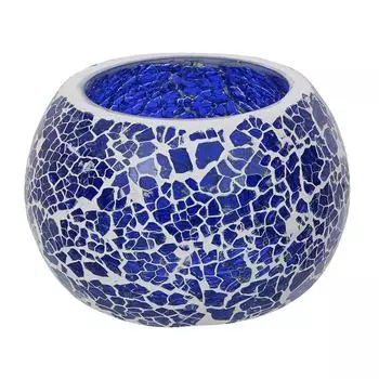 Синий мозаичный стеклянный декоративный подсвечник для чайной свечи - Подсвечник для чайной свечи - Подсвечник для свечи-таблетки для предметов домашнего декора