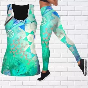 Синий наряд для йоги с цветочным принтом для женщин, модные леггинсы для тренировок, спортивные повседневные штаны для фитнеса и йоги XS синий