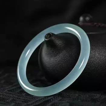 Синий нефритовый браслет женский литературный стиль простой модный кварцитовый нефритовый браслет 56-57mm