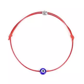 Синий нитяной амулет от дурного глаза ручной работы, красная веревка, плетеная веревка, браслеты, ювелирные изделия, браслеты красный