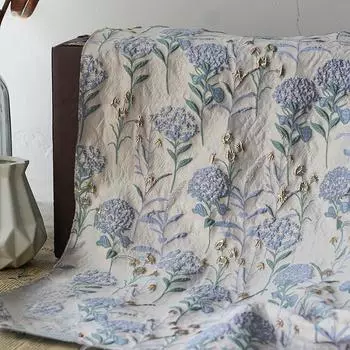 Синий одуванчик золотой шелковый жаккард пряжа окрашенная ткань простая элегантная 3D жаккардовая ткань 90смx140см 90cmx140cm