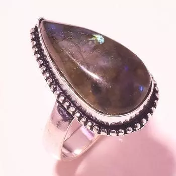 Синий Огонь Лабрадорит Драгоценный камень Ручной работы Подарок на день рождения Ювелирное кольцо 7,25 K7i20