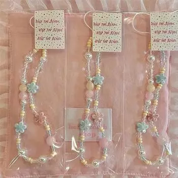 Синий розовый вишневый цвет, бисерный модный ремешок для мобильного телефона, подвеска, милая телефонная цепочка, брелок, сумка, подвески, подарки